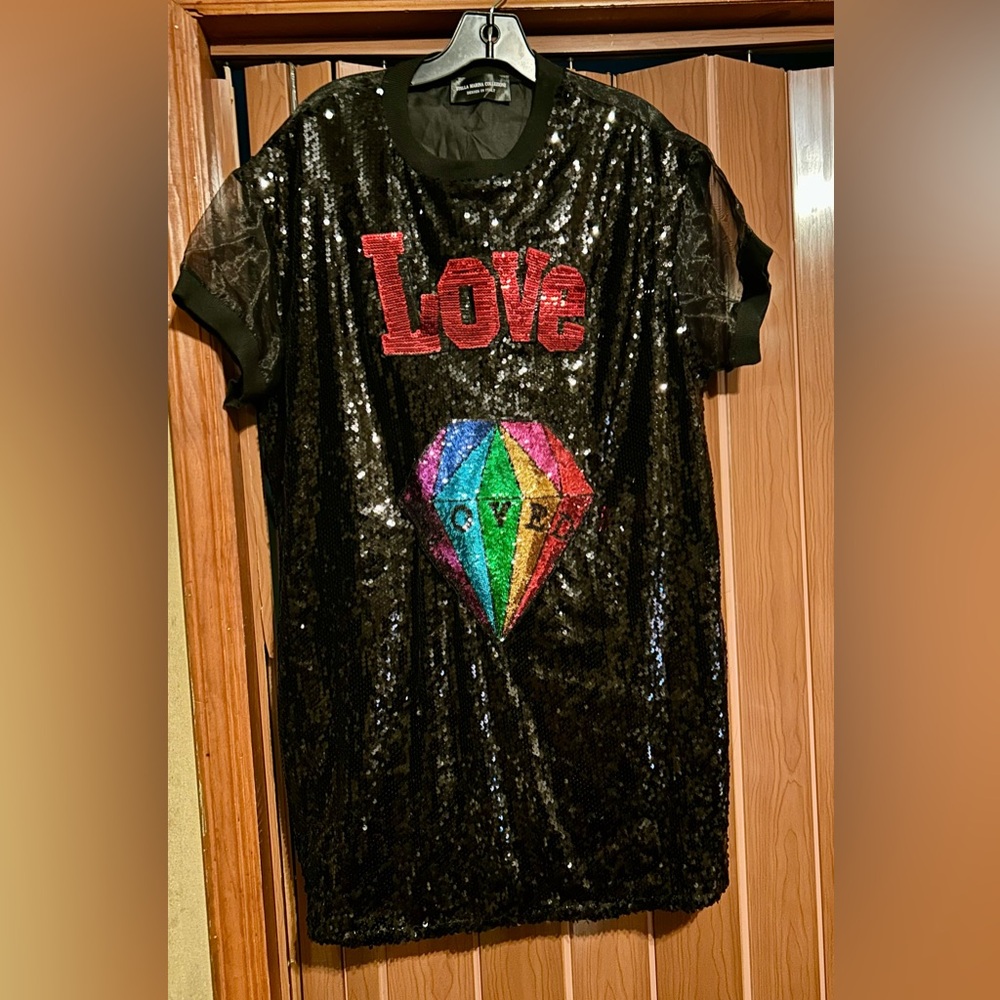 Stella Marina Collezione sequin love Dress. Made in Italy one size NWOT